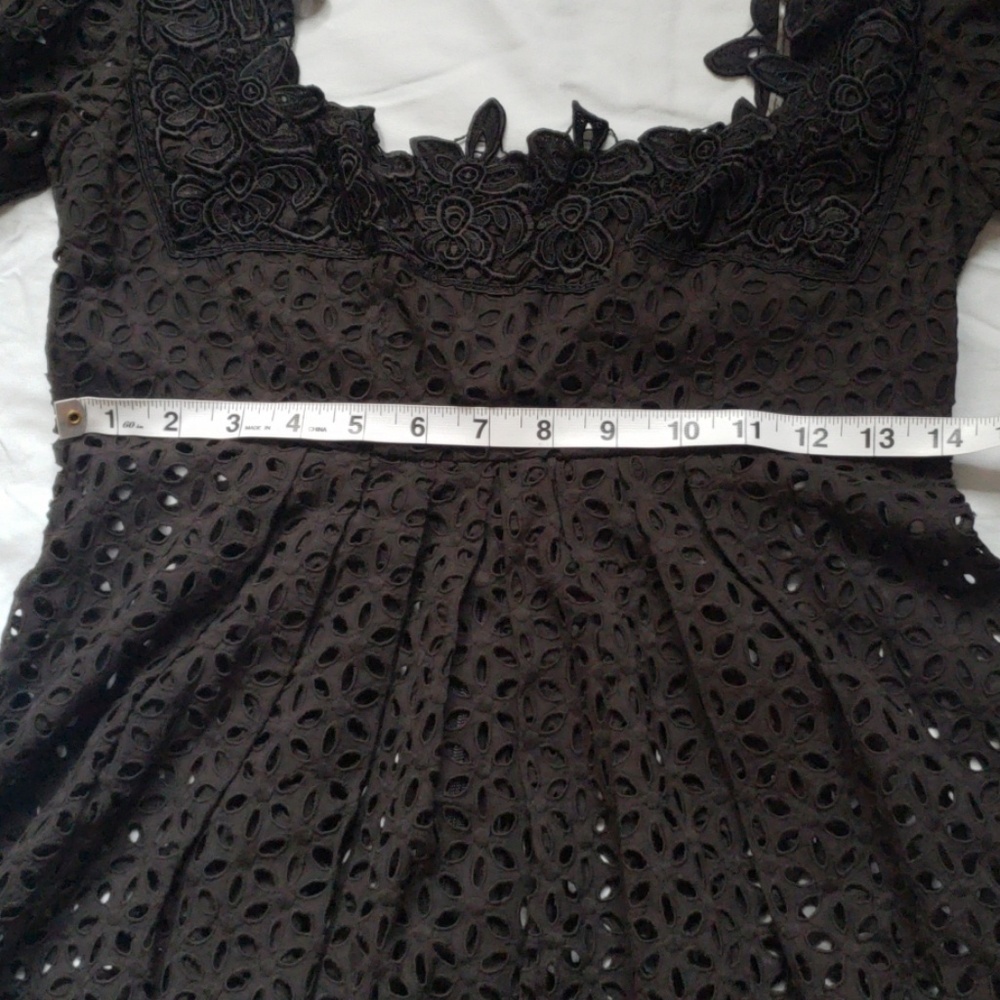 Moda International Babydoll Top Women’s Y2K Coquette Whimsigoth Black - Picture 3 of 4
